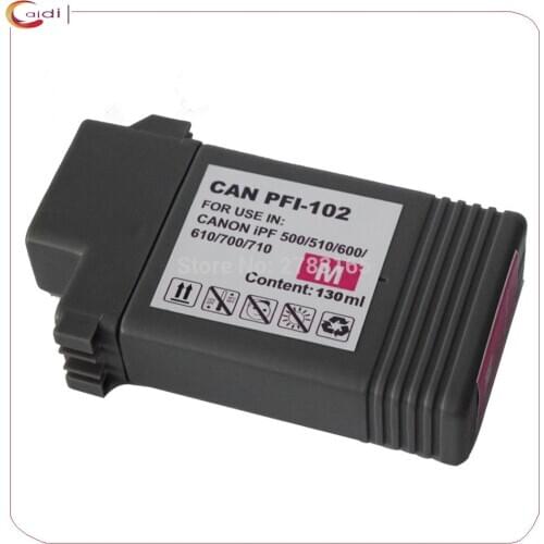1Magenta Compatible Ink cartridge PFI-102 pfi 102 for Canon iPF500 510 iPF700 710 720 760 iPF650 655 iPF750 755 iPF600 605 610