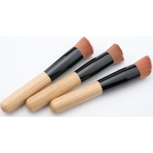 Wooden Handle Makeup Brushes Professional Oblique Head Cosmetics Brush Foundation, Blending, Blush, Concealer Powder Brushes