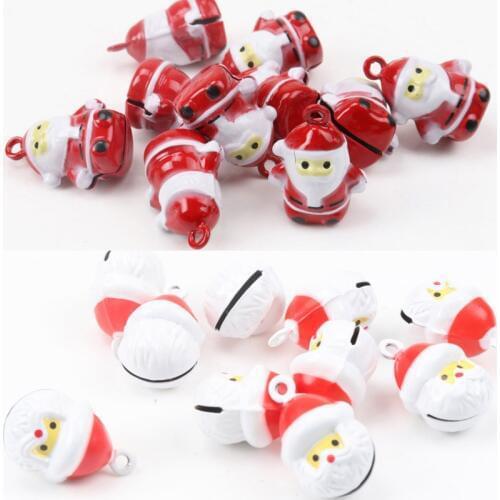 5pcs Jingle Bells Christmas Old Man Ornament Metal Bell for Home Party Tree Pendant Decoration DIY 27mm