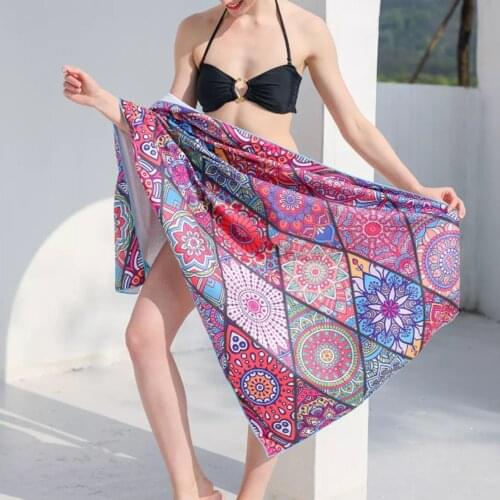 Trendy Beach Towel Quick Dry Printed Stripe National Style Towel Blanket Bikini Cover Up Water Sport Sun Protection Bath Blanket