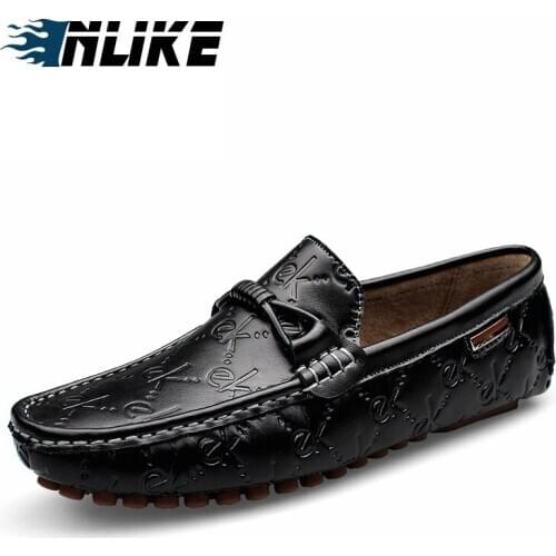 Genuine Leather Men Casual Shoes Luxury Brand Mens Loafers
