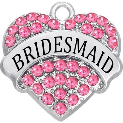 New Stylish Wholesale Jewelry Making Bridesmaid Name Heart Charm