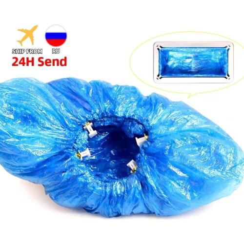 100-800PCS Disposable PE Shoe Cover For Automatic Shoe Cover Machine Special T Buckle Shoe Cover Disposable Machine Shoe Cover