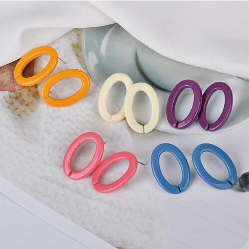 Whoelsale 50pcs Retro color opening oval resin ear pin earrings DIY earring stud ear jewelry material accessories ornament craft