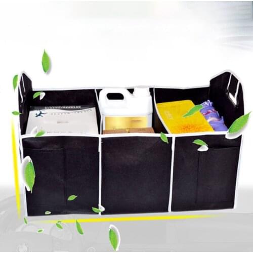 Three Compartments Car Trunk Organizer Car Storage Organizer Collapsible Car Organizer SUV Trunk Organizer With Handle