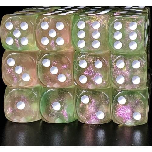Poludie 10Pcs/Set Pink Green DND Dice D6 Polyhedral Dice for D&D RPG MTG Club Gambling Desktop Funny Games Outdoor Party Bar