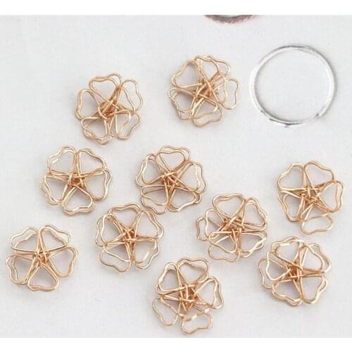 20 Pieces 12mm Copper Flowers Charms Dangle Earring DIY Accessories Earrings For Women
