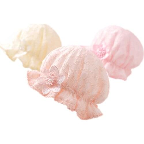 Newborn Infant Hat thin Baby Girl Princess Lace Shade Fisherman Hat Cute Flower Short Brim Sun Protection Beach Hats 3-12 Months
