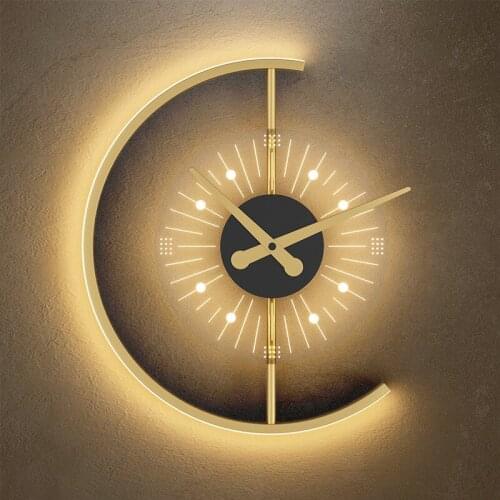 Modern Creative Wall Lamp Simple Bedroom Bedside Lamp Luxury Living Room Background Wall Hanging Clock Decorative Lamp