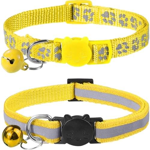 Reflective Cat Collar with Bell Solid & Safe Collars for Cats Nylon Pet Collar Breakaway Cat Collar Free Shipping