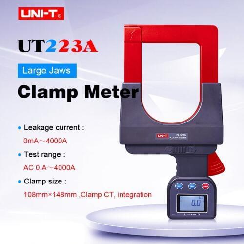 UNI-T UT223A Large Jaws digital clamp meter;AC current up to 4000A;LCD Backlight/Date Hold /Data storage/RS232 Interface Cable