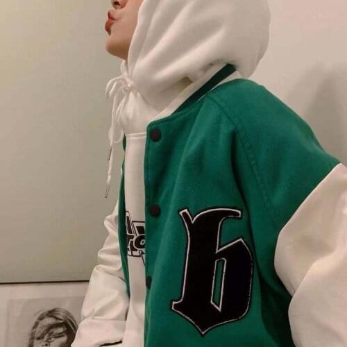 2021 Baseball Thicken Jacket women Patchwork Embroidery Jacket Streetwear Autumn Harajuku Oversized College Style Bomber Coats