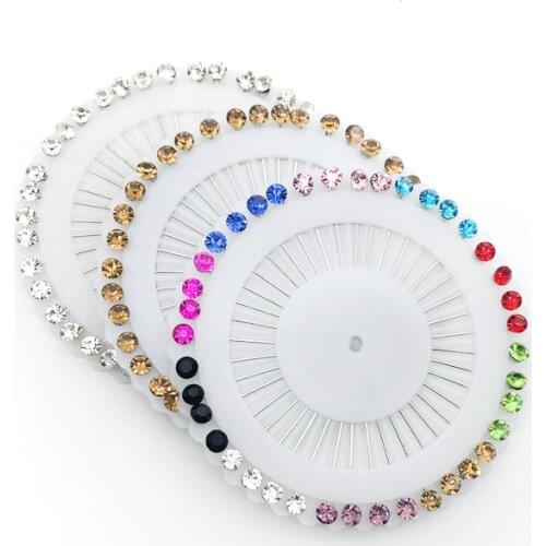 2020 Small Hijab Pins 40pcs Rhinestone Muslim Brooches For Women Scarf Clips Mixed Color Wedding Jewelry