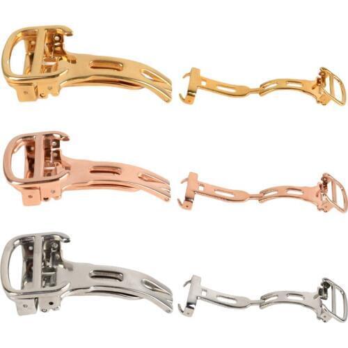 Shellhard 1pc Fold Butterfly Deployment Buckle Stainless Steel Clasp Strap Watch Bands For Watchband Clasp Watch Accessories