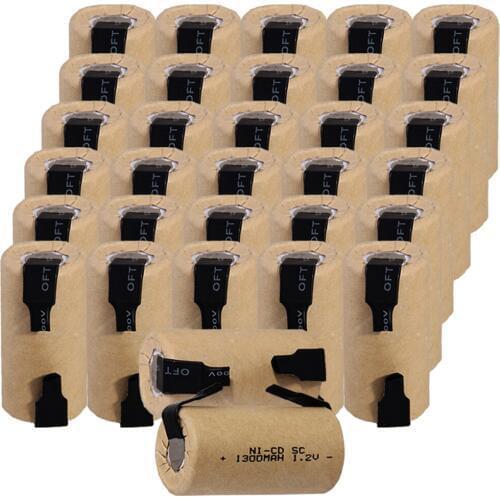 32 pcs SC battery 4.25cm*2.2cm 1300mah 1.2V NICD SUBC batteries for MAKITA for HITACHI for METABO for MAKITA for DEWALT