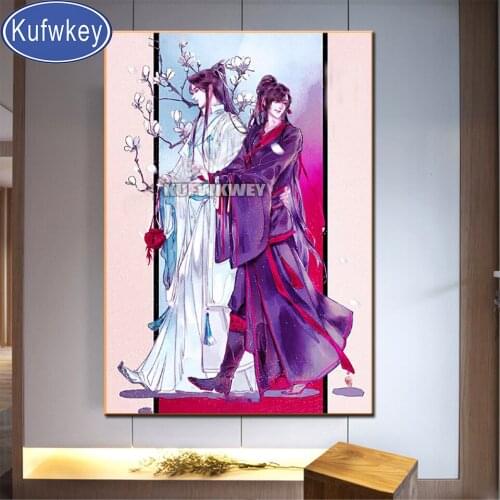 5d Diamond Painting Full drilling Mo Dao Zu Shi Figure Mosaic Anime Painting Rhinestone Cross Stitch Embroidery beadwork Cartoon