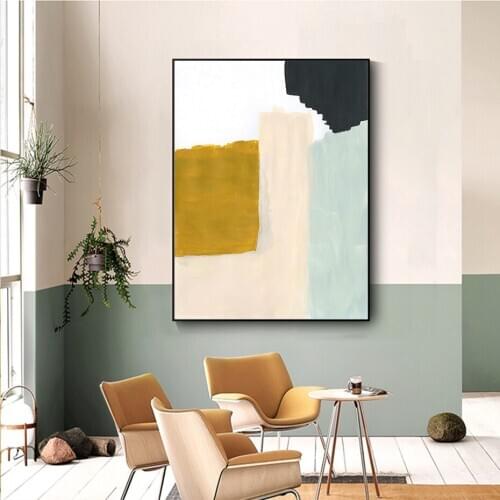 Abstract Brush Effect Geometry Poster Canvas Paintings Modern Wall Art Prints Poster Picture Living Room Home Decor No Frame