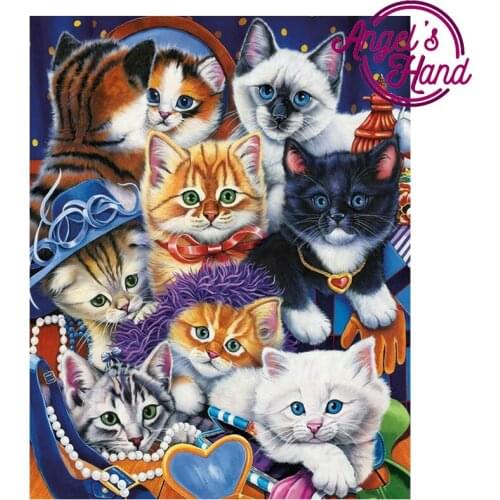 5D DIY spuare&round Diamond Painting Cute Animal Cat Mosaic Embroidery round crystals Cross Stitch Child Gifts Crafts