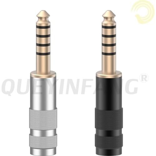 QUEYINFANG Jack 4.4mm Audio plug 4.4mm Gold plated 5 Poles balanced Headphone Plug Copper 4.4mm Connector