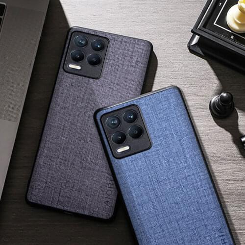 Fabric Texture Case For Realme 8 Pro 8 5G Back Cover for Oppo Realme 8 4G Cloth textile Ultra-thin Canvas Phone Case