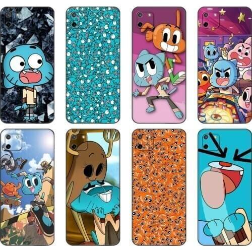 Black tpu Case For OPPO Realme C11 Case For Realme C 11 RealmeC11 Back RMX2185 Case Cover Bumper The Amazing World Gumbal