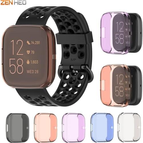 TPU Protector Case Cover Clear Full 360 Degree Protective Shell For Fitbit Versa 2 Band Smart Watch Screen Protector Frame cases
