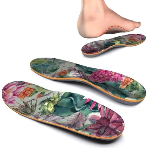 Colorful Flower Designed Work Insoles All-Day Shock Absorption and Reinforced Arch Support that Fits in Work Boots and More