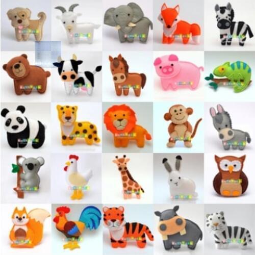 DIY large animal world forest zoo dolls Fabric Felt kit Non-woven cloth Craft DIY Sewing set Handwork Material DIY needlework s