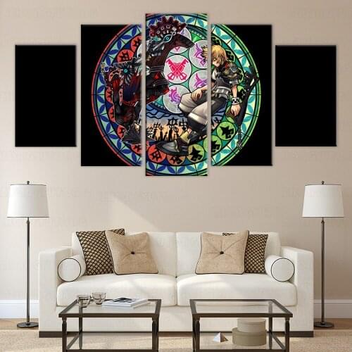 Home Decor Hd Prints Poster 5 Piece Kingdom Hearts Cuadro Pictures Wall Artwork Modular Canvas Painting For Living Room Framed