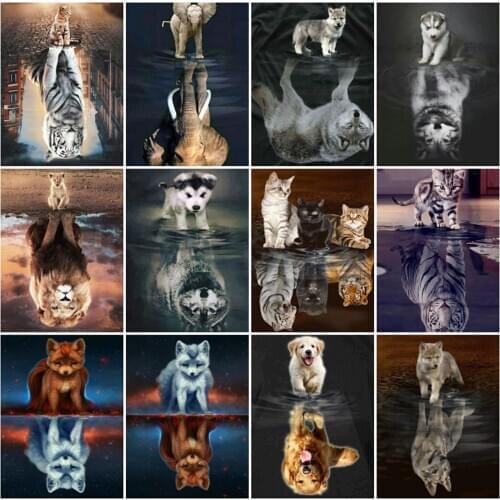 EverShine Diamond Painting Kits Animal Diamond Embroidery Wolf DIY Picture Rhinestones Cross Stitch New Arrival Wall Art