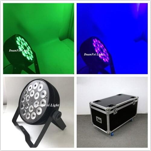 Flycase packing 10lot 18x18w led rgbwauv par dj dlim par led 6in1 color lyre wash dmx led par rgwba uv with powercon