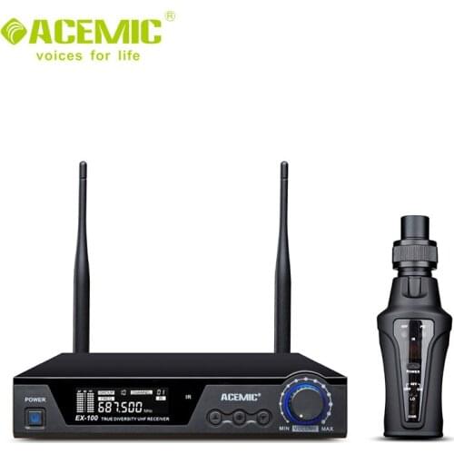 ACEMIC true diversity UHF wireless microphone System single channel/plug-on microphone for stage performance