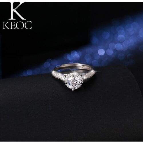 Keoc 2 Carat AAA Bling Zircon Wedding Rings Bride Tous Jewerly Women Couple Gift Bt21 Bead Jewelry 2021 Trend Accessoires