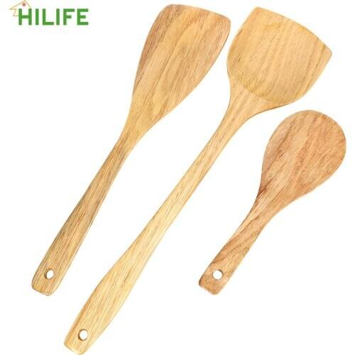 Kitchen Cooking Tool Rice Spoon for Non-stick Pan Wooden Turner Tableware Kitchen Tool Wooden Spatula Wood Shovel Cookware