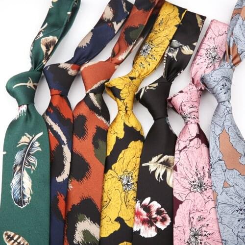 Linbaiway 2021 Vintage Mens Chiffon Floral Printed Ties Neck Ties for Men Business Suit Wedding Party Gravatas Slim Neckwear