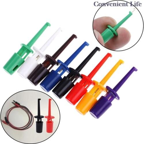 Mini 12Pcs Or 10pcs Single Test Hook Clip Test Probe For Electronic Testing IC Grabber Large Round Crocodile Clip Hook Test Clip