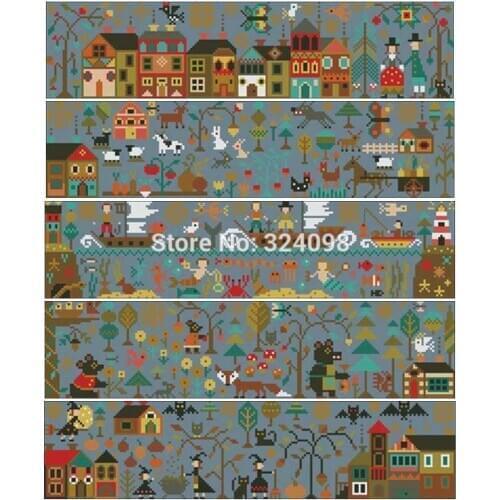 Cartoons patterns Counted Cross Stitch 11CT 14CT DIY wholesale Chinese Cross Stitch Kits Embroidery Needlework Sets