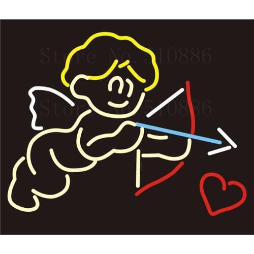 Custom Signage NEON SIGNS Cupid Lover Real GLASS Tube BAR PUB Signboard Display Decorate Store Shop Light Sign 17*14"