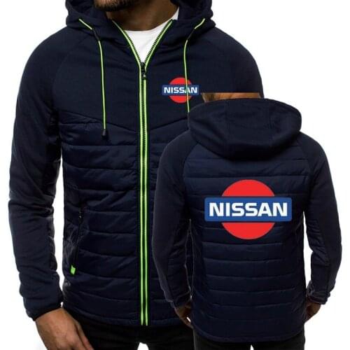 NISSAN Hoodies For Men Print Hooded Jacket Zipper Spring Autumn Fashion Warm Fleece Padded Men Popular Coats Tops F