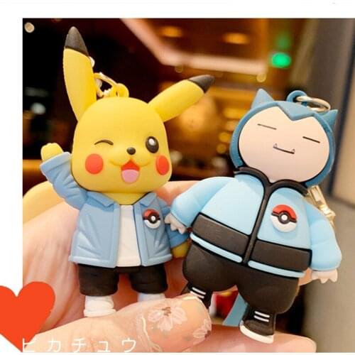 Japan Anime NEW Pokemon Key Chain Coll Keychain Childrens Toys for Girls Women Cute pikaqiu Kabigon Key Chain On The Backpack