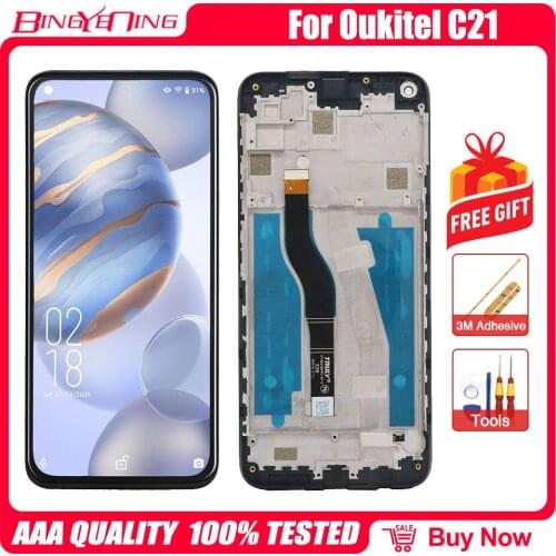 Original For 6.4 Inch Oukitel C21 LCD&Touch Screen with Frame Digitizer display Screen Module Accessories Assembly