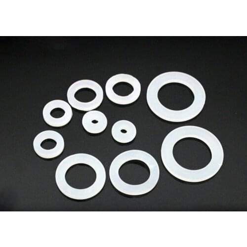 10x Flat Silicone Washer Gasket Sealing Spacer OD 8 10 11 12 13 14 15 16 17 19 20 21 22 30 x ID 3 4 5 5.5 6 7 9 10 x 0.5mm Thick