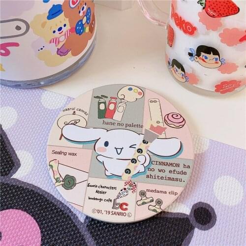 Cute Coasters for Drinks Round Coaster Marble Surface Pattern Cups Place Mats for Home Decor Tabletop Protection