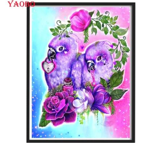 Full Square Diamond Painting Purple rose dove love bird Diamond Embroidery Sale Cross Stitch Rhinestones Mosaic Home Decoration