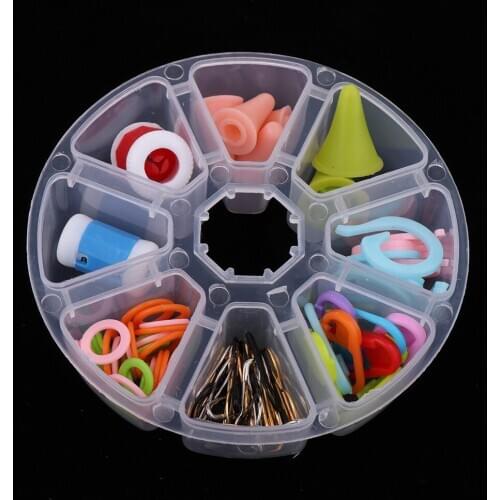 Portable Knitting Tool Kits Includes Crochet Locking Stitch Markers Gourd Pins Stitch Counter
