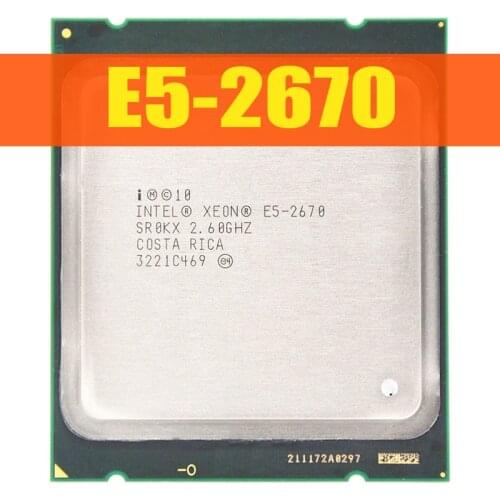 Xeon E5-2670 Eight Cores Processors 2.60GHz 20MB Smart Cache 8.00 GT/S QPI TDP 115W LGA 2011 CPU 100% normal work