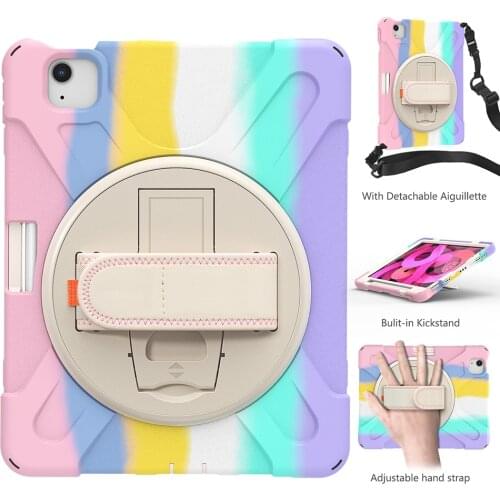 Air 4 Shockproof Case for iPad Pro 11 Silicone Case 2021 2018 2020 Durable Kids Cover with Shoulder Strap and Pencil Slot+Pen