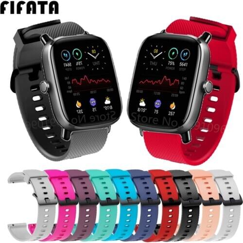 FIFATA Smart Watch Strap For Huami Amazfit GTS 2 Mini 2e 20mm Wrist Band For Xiaomi Amazfit Bip U / S / Gts2 Silicone Bracelet