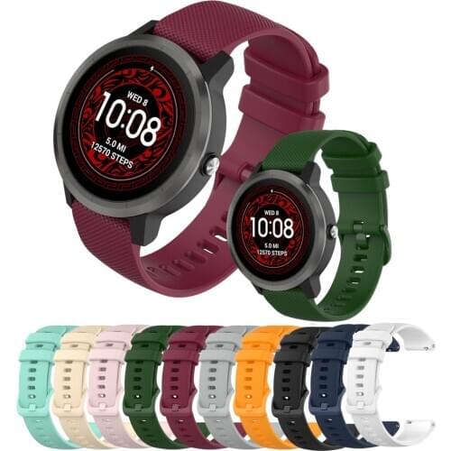 22 20 18mm Silicone Bracelet For Garmin Vivoactive3 4 4S Vivomove HR SmartWatch Band Strap For Vivoactive 4 4S 3 Sport Wristband