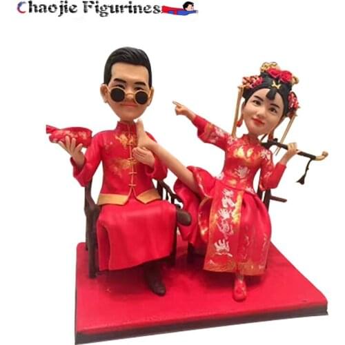 Ancient Style Wedding Dress Series--Chinese Style New Wedding Gifts Soft Clay Figurines Real-Life Custom Wedding Gifts